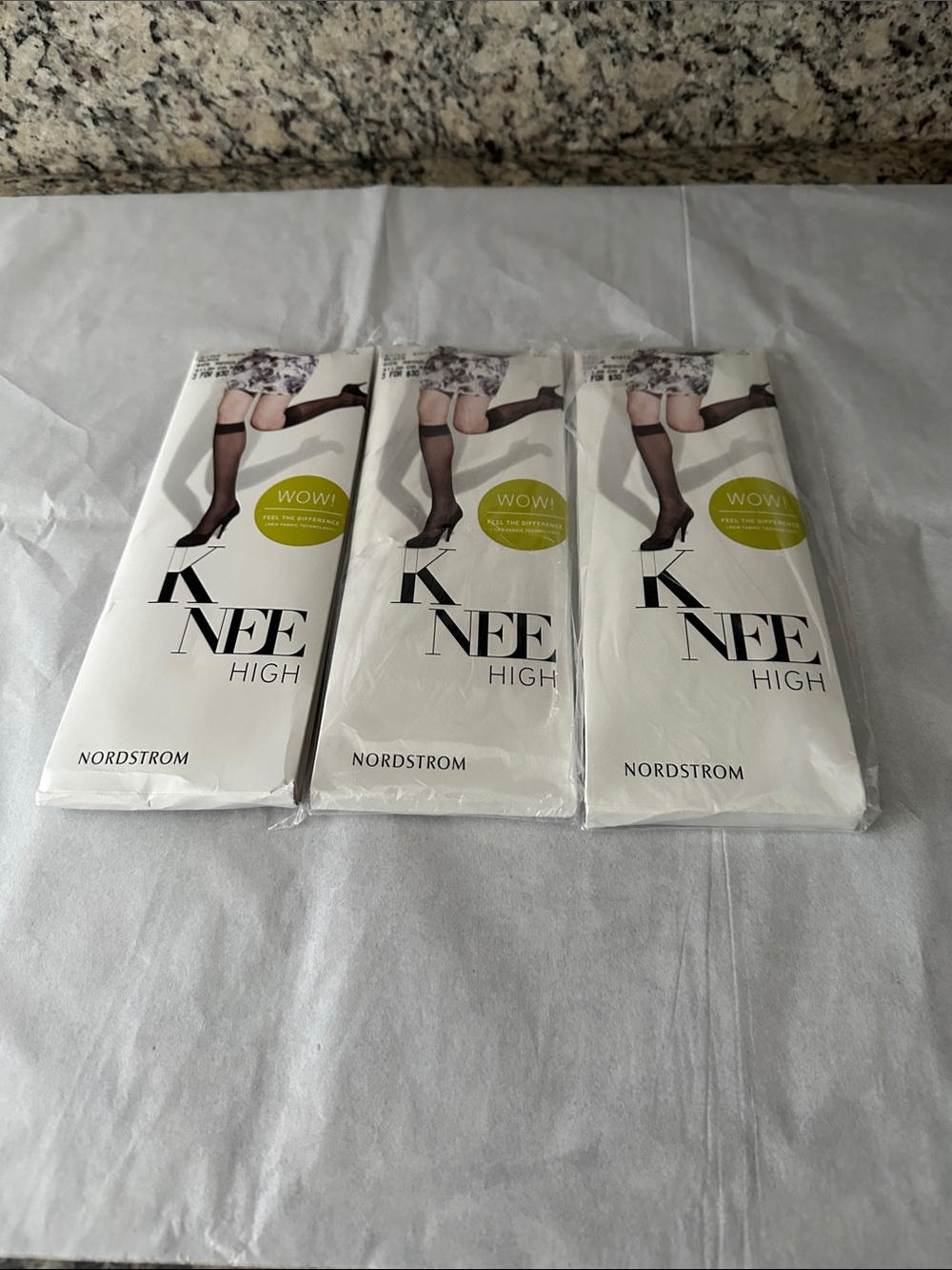 Nordstrom Black Knee High Hosiery Trio - Sheer Style